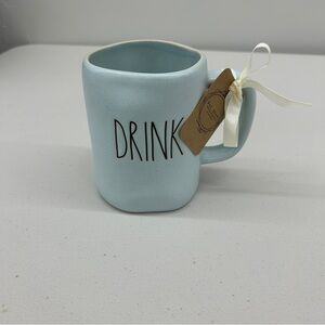 Rae Dunn Blue Mug with 'DRINK' Text